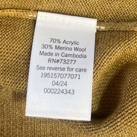 Apt 9 Merino Wool Blend VNeck Sweater Mens Large Camel New Warm Winter - Picture 6 of 9